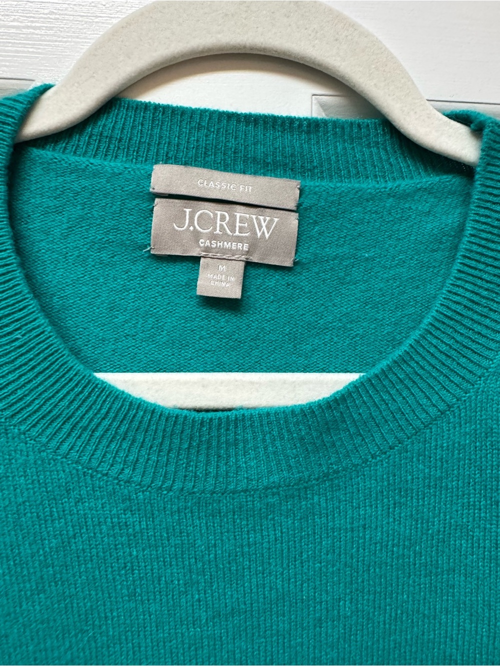 J Crew classic fit teal cashmere sweater - Picture 2 of 7